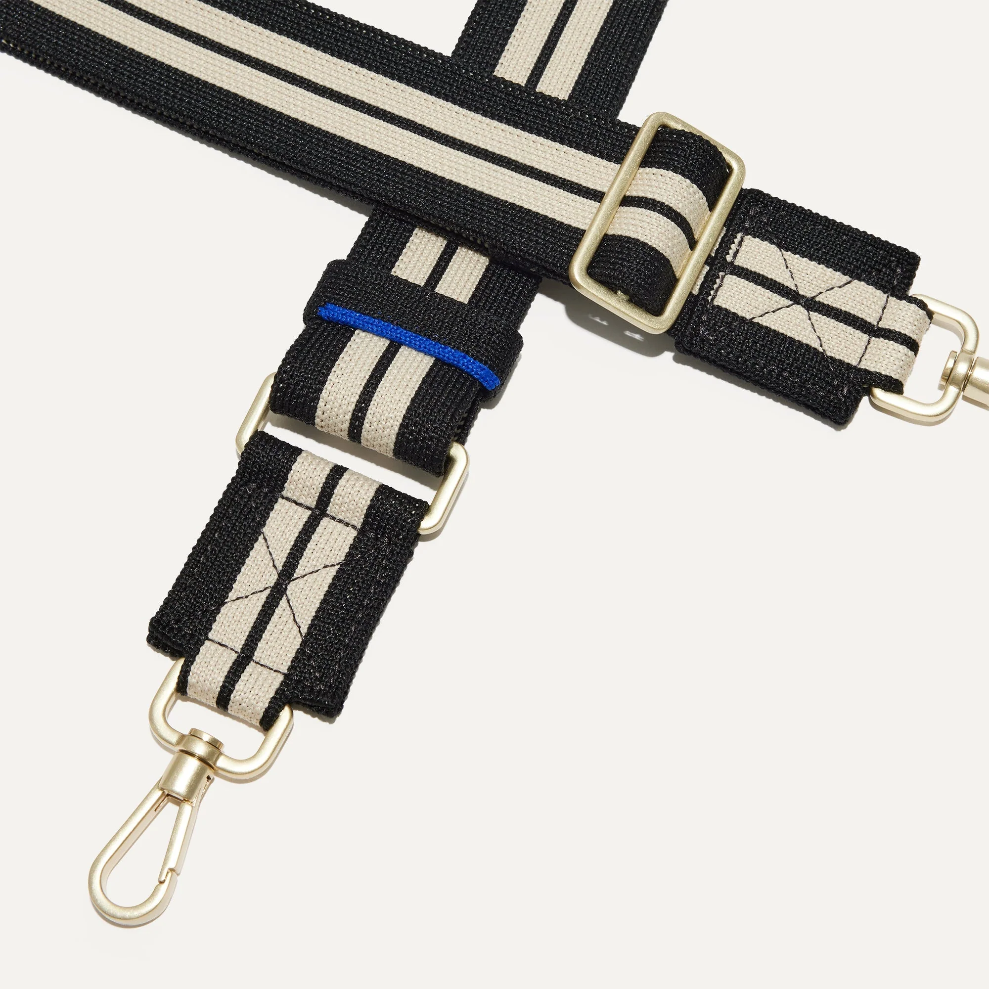 The Crossbody Strap - Black and White Stripe - Image 3