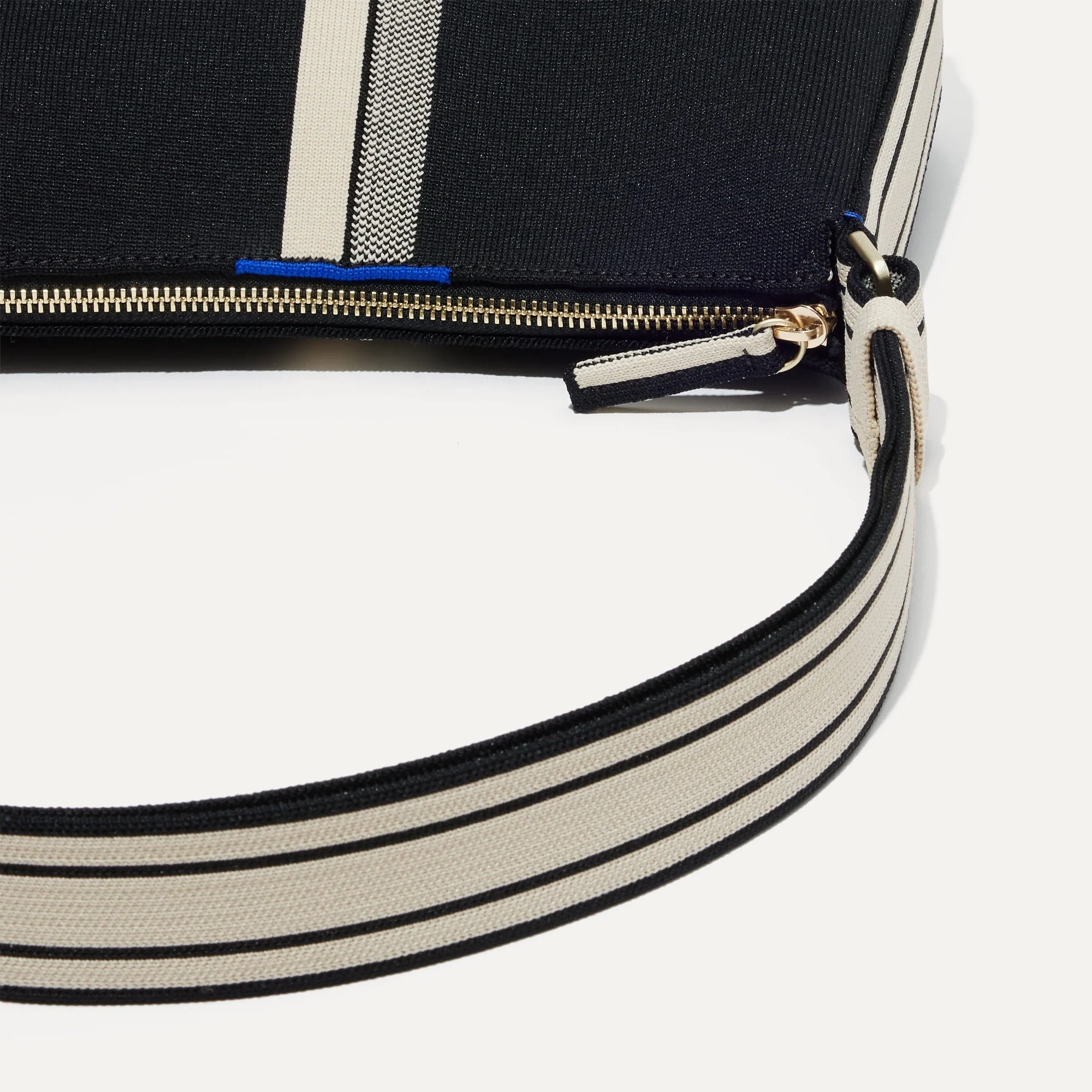 The Casual Crossbody - Black and Ivory Stripe - Image 7