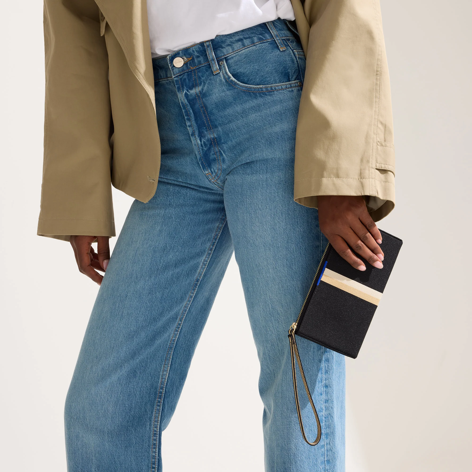 The Wallet Wristlet - Black Portobello Stripe - Image 3