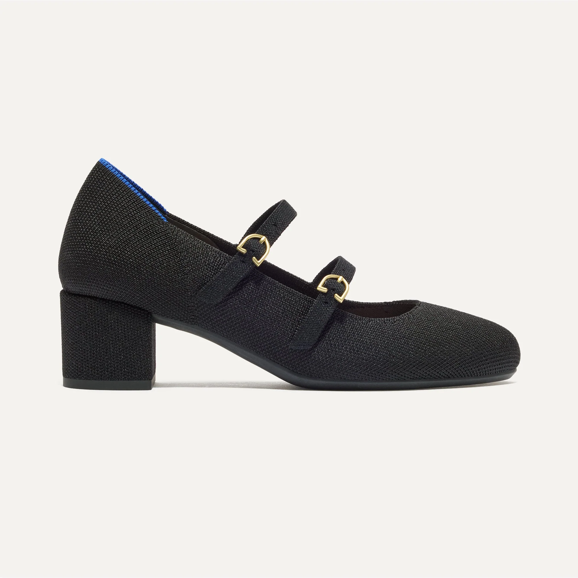 The Double Buckle Mary Jane Heel - Black - Image 4