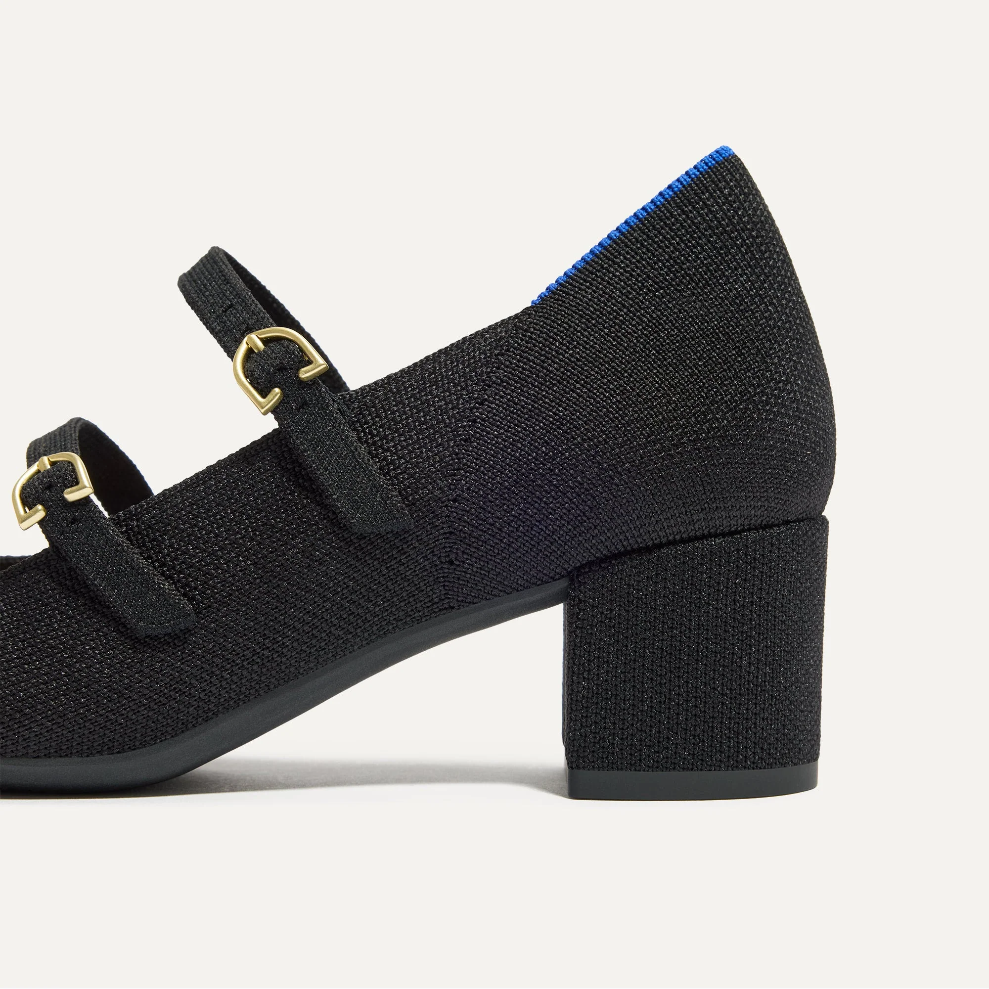 The Double Buckle Mary Jane Heel - Black - Image 7